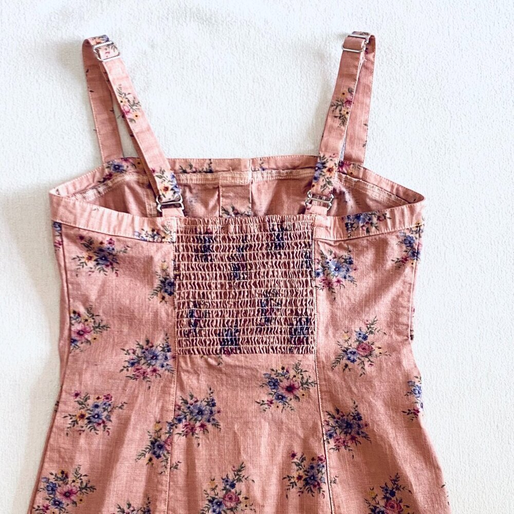 Forever 21 pink floral mini dress Womens Small stretch retro flowers body con - Picture 7 of 10